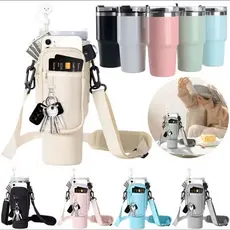 Bolsa porta-garrafas de água compatível com copo Stanley 40oz 1134ml para celular chaveiro com alça de ombro ajustável