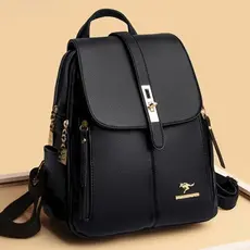 mochila De Costas Couro Social Feminina Elegante Reforçada Top canguru