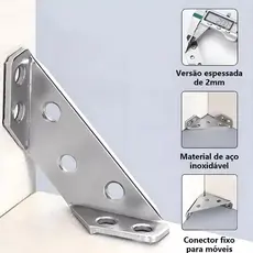 Kit 100 Conector de Canto Cantoneira Junção de Canto Móveis de Madeira