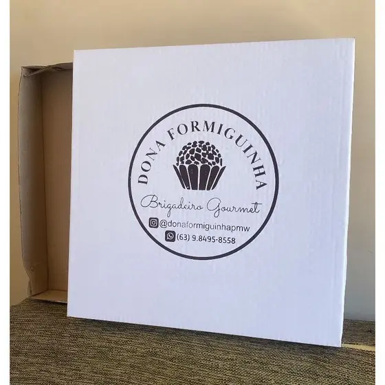 50 CAIXAS PARA 100 DOCE, SALGADOS E PIZZA PERSONALIZADA COM SUA lOGO - 35x35x5