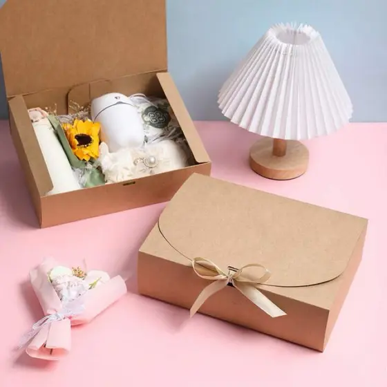 caixa para presente padrinhos de casamento e lembrancinhas tamanho media 25x20x8cm kraft 12 unidade
