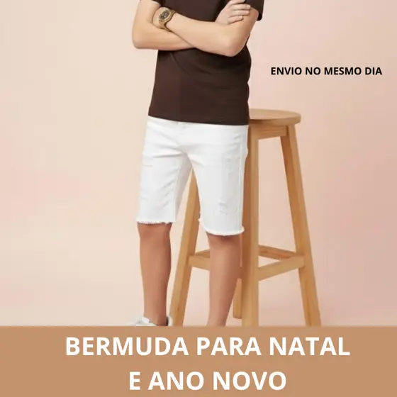 Bermuda Jeans rasgada masculina infantil juvenil da moda 2 ao 16