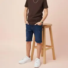 Bermuda Jeans rasgada Infantil Masculino juvenil da moda rasgada de verão 2 ao 16