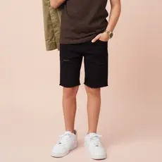 Bermuda infantil rasgada preta masculina da moda streetwear menino
