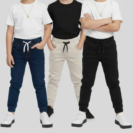 Calça Jeans e Sarja Infantil Jogger  4 ao 10