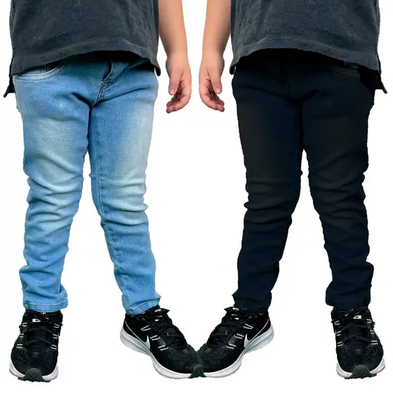 Calça Jeans Infantil Menino Elastano Lycra masculina da moda 2 ao 16