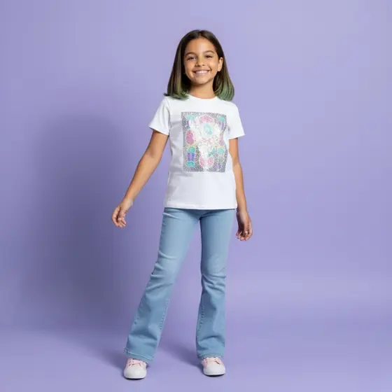 Calça Flare Infantil Juvenil Feminina Menina Moda Blogueirinha Chique e Confortável Moda infantil 06-16 PROMOÇÃO