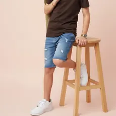 Bermuda Jeans rasgada kids infantil masculina da moda juvenil de verão 2 ao 16