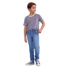 Calça Skinny Jeans Masculina Infantil Juvenil Elastano e Bolsos Laterais Justa da Moda infantil menino 2025