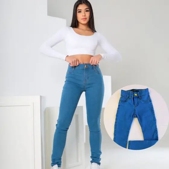 Calça Jeans Skinny infantil feminina da moda juvenil escolar