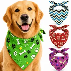 Kit 3 Bandanas Para Cachorro Pet Cães Tecido Macio Pequeno Médio Grande Lenço Pet