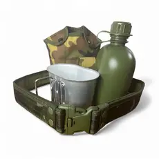 kit cantil + cinto + capa térmica + copo alumínio camping militar