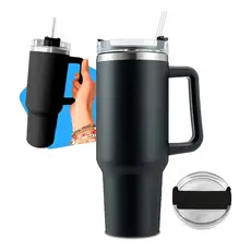 Copo Térmico Inox Com Alça Tampa Canudo 1200ml Caneca Grande
