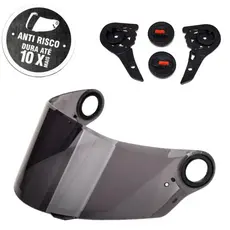 TSF | Viseira antirisco Fumê capacete FW3 GT GT2 GT5 + Reparo lateral completo