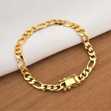 Pulseira 3 por 1 Masculina com Fecho Especial Gaveta Trava Dupla Banhado a Ouro 18k