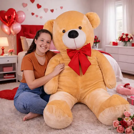 Urso Gigante Pelúcia Grande Teddy  50cm, 90cm e 1,10m Macio Presente Especial Data Comemorativa