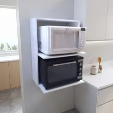 Nicho Suporte De Parede Para Microondas E Forno Mdf Madeira Bilhó Moveis