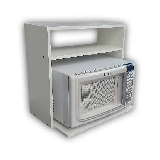 Suporte Para Microondas de Parede com Prateleira Forno MDF Suspenso Cozinha Madeira