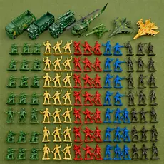 Kit Bonecos Soldados De Brinquedo + Veiculos Militares Guerra Soldadinhos De Brinquedo Militar