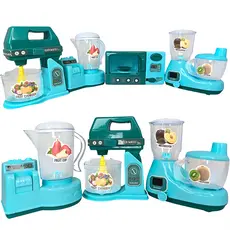 Kit Cozinha Infantil Azul Detalhes Realista Brincar Criança Presente Para Meino Natal Brinquedo
