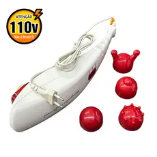 Super Massageador 110V Golfinho Profissional Manual Infravermelho Vibratório Percussão 4 Ponteiras