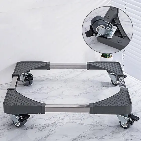 Suporte De Geladeira  Maquina De Lavar E Fogão Inox Com Rodinhas