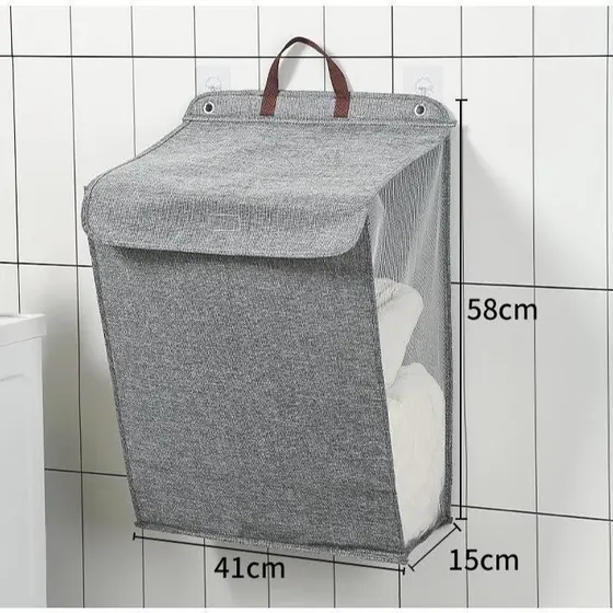 Cesto De Roupas Sujas GRANDE Dobrável Armazenamento Parede/Chão Multifuncional Para Banheiro