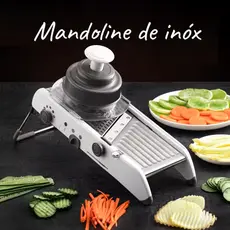 Cortador Mandoline Ajustável em Aço Inoxidável, Cortador Vegetais, Ralador, Fatiador de Cebola, Batata e Frutas Cozinha