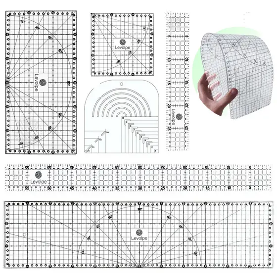 Kit Régua Flexível 15x60 15x30 5x60 5x30 15x15 Caixa De Leite Patchwork