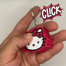 Chaveiro tipo "Hello Kitty" Click Anti Stress Sensorial - Fidget Toy Colecionável