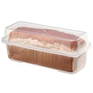 Porta Pão de Forma Transparente Retangular com Tampa 33x15x15 Livre de BPA Recipiente de Pães