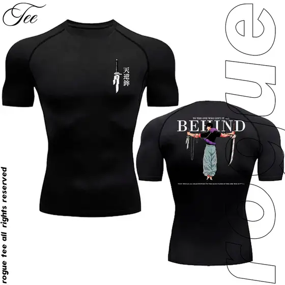 Camiseta De Compressão Toji Fushiguro Inverted Of Spear Jujutsu Anime Gym Treino Fitness Unissex