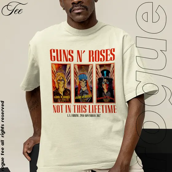 Camiseta Basica e OVERSIZED Not In This Lifetime Guns N' Roses Skull Members