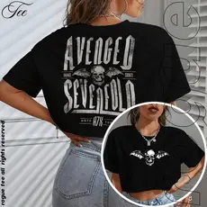 Blusa Cropped OVERSIZED T-shirt Orange County Avenged Sevenfold A7X Banda Heavy Metal