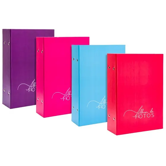 Albuns para 120 fotos 10x15 liso preto azul rosa e outras cores clássico lindo