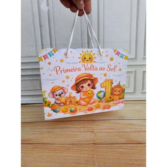 Sacola Personalizada 20x15x7 Primeira volta ao sol menino ou menina