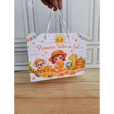 Sacola Personalizada 20x15x7 Primeira volta ao sol menino ou menina