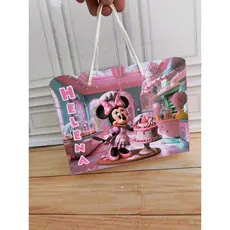 Sacola Personalizada Minnie Confeiteira/ confeitaria 20x15x7 (PEGUE E MONTE) ENVIO RÁPIDO.