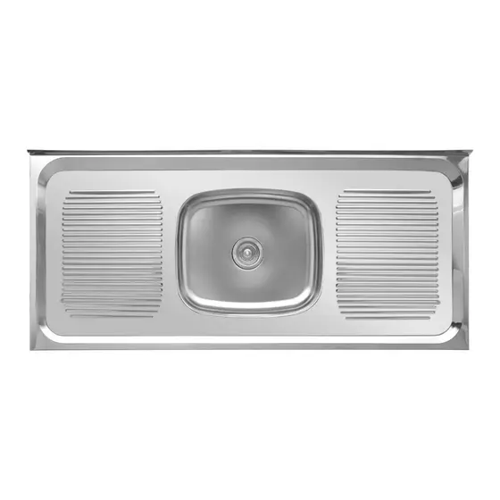 Pia Para Cozinha 120 cm Em Aço Inox Com Válvula - SSX Multicoisas