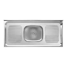 Pia Para Cozinha 120 cm Em Aço Inox Com Válvula - SSX Multicoisas