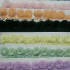 Meio pompom achatado pelinho pelucia achatado / 25mm 6 PARES Laços Tiaras Artesanato DIY