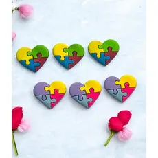 Aplique Emborrachado Infantil Coração Autismo Laços Tiaras Prendedores Artesanato DIY