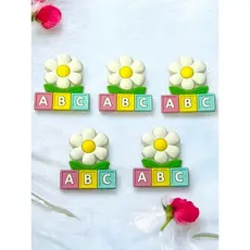 Aplique Emborrachado Infantil Margarida ABC Laços Tiaras Prendedores Artesanato DIY