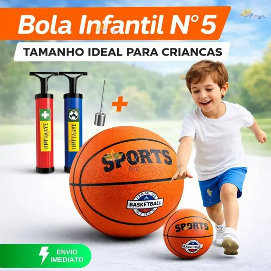 Bola de Basquete Infantil Com Bomba De Encher Bola Pequena Basketball Oficial