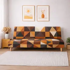 Capa Protetora Para Sofá-Cama Sem Braço Lisa 1,80 A 2m Malha Gel Estampado