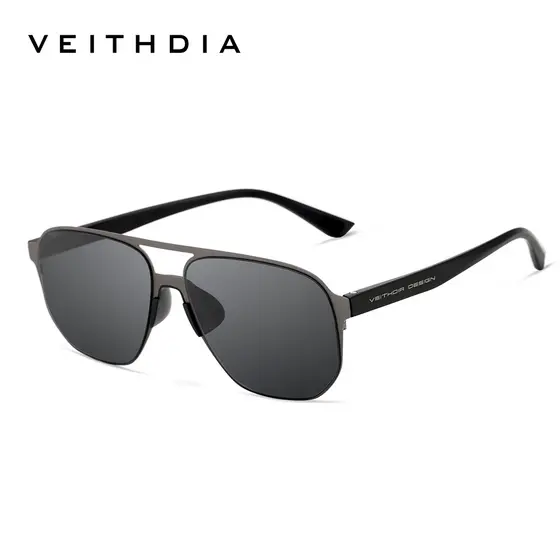 VEITHDIA Óculos De Sol Clássicos Para Aviador Masculino E Feminino TR + Metal Armação De nylon Polarizado anti UV 8221