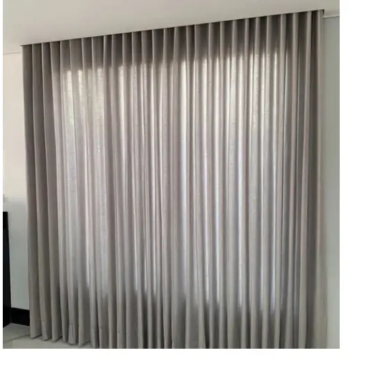 Cortina Trilho Suiço Gaze de Linho 3,00 m x 2,80 m Para Sala e Escritorio e Quarto ou Decoraçao