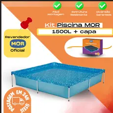 Piscina Infantil Quadrada 1500 Litros Mor + Capa