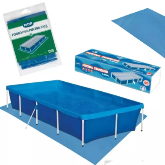 Piscina Com Armação + Forro Retangular 3000 Litros Mor