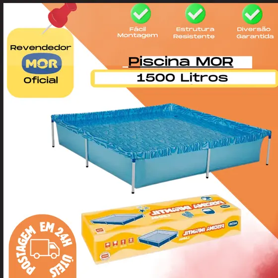 Piscina Infantil Quadrada 1500 Litros Mor